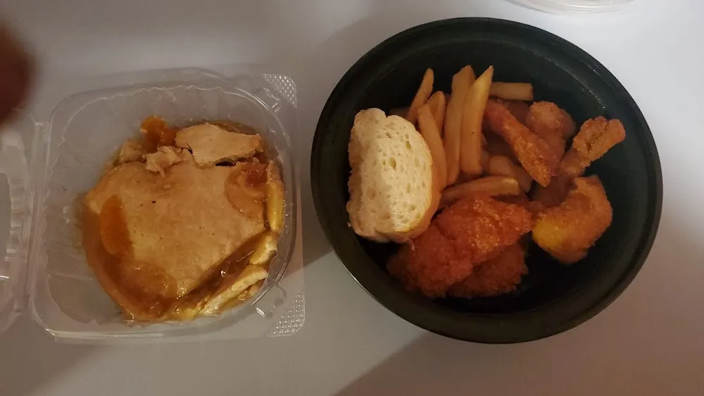 Colossal Shrimp Cocktail and Peach Cobbler